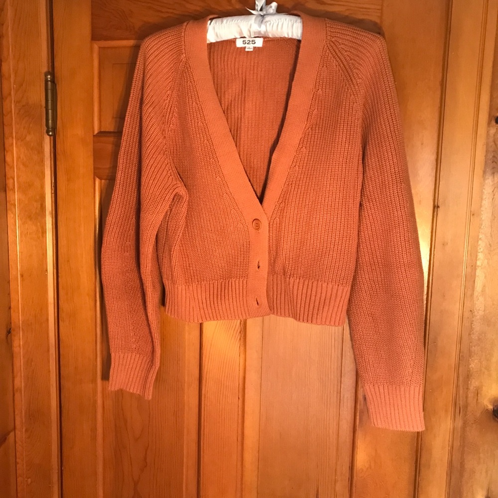 525 America Women's Cardigan in Rust Orange